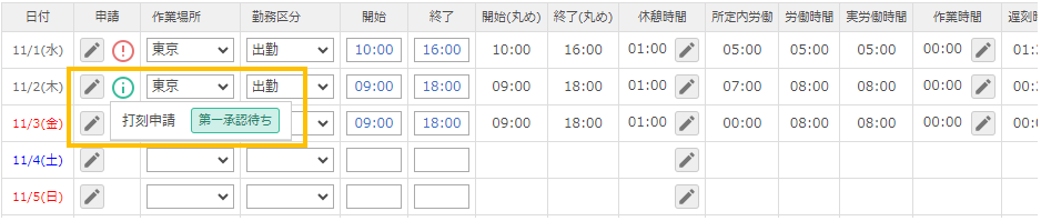 アイコンクリック時